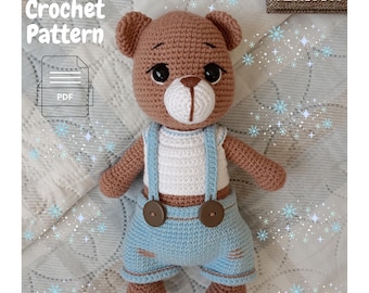 Amigurumi Teddy Bear Crochet Pattern, Clothes Toy (PDF Pattern)