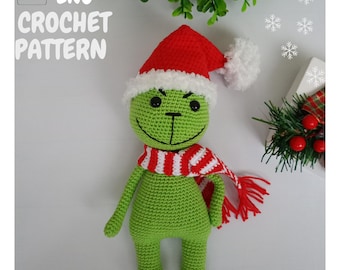 The Christmas Thief- Crochet Pattern- Green Monster- Crochet green villain-Amigurumi Christmas-Crochet Green Grouch amigurumi pattern