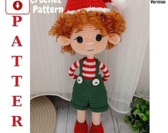 Christmas Crochet Elf Doll Pattern – Amigurumi Elf Baby Boy (PDF Pattern)