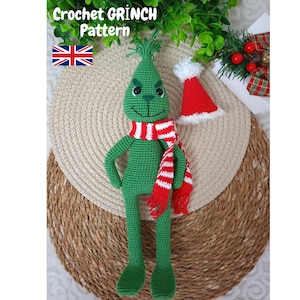 Griinch Christmas Decor Crochet Pattern-English PDF File-The Christmas Thief-Grinch Christmas Crochet PATTERN Amigurumi Toy-Green Monster