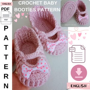 Neugeborenen Baby Booties PDF Häkelanleitung, Neugeborene Baby Mädchen Booties Muster, Häkelanleitung, Babyhaus Schuhe Pdf Muster, PDF Baby Booties Muster