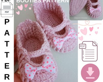 Newborn Crochet Baby Booties Pattern, English Version (PDF Pattern)