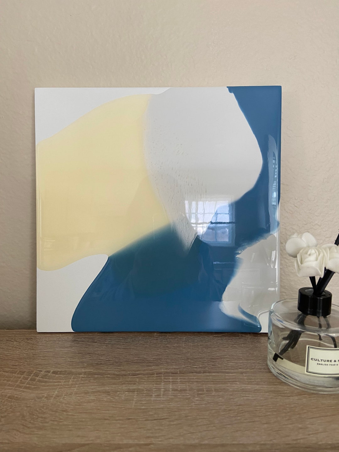 NEUTRAL PAINT Epoxy Resin Art Wall Art Hand Crafted Frame Etsy