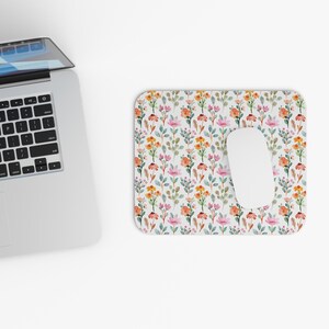 Blumen Maus Pad, Helle Blumen Design Schreibtisch Accessoire, Büro Dekor, Geschenk für Blumen Liebhaber, Bunte Arbeitsplatz Dekoration, Frühling Blumen Kunst