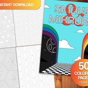 Smoke & Mirrors Trippy Optical Illusion Patterns Coloring Book for Stoners Psychedelic Trippy (50 Mind-Bending Adult Coloring Pages)