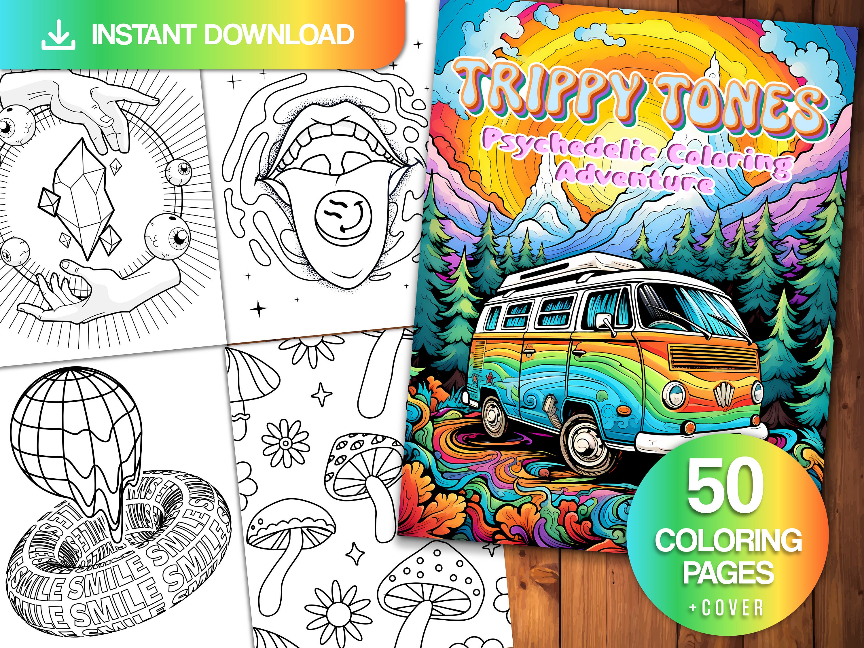 Trippy Coloring Book 