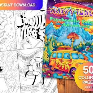 Trippy Tones 3: psychedelisch kleurboek voor volwassenen (digitale download)