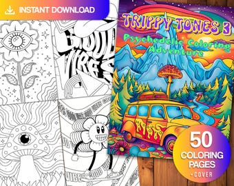 Trippy Tones 3: Libro de colorear psicodélico para adultos (Descarga digital)