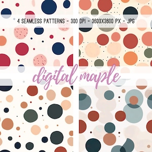 Polka dots seamless pattern in soft earth tones, seamless file, Repeat Pattern digital paper for fabric sublimation, scrapbooking or cards