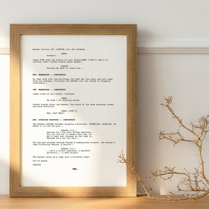The Dark Knight Screenplay | Final Scene | Wall Art | Digital Print | Movie Script Art