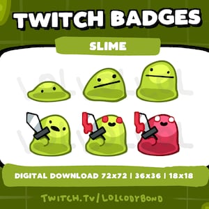 Slime Doodle Sub/Bit Badges for Twitch Streamers | Instant Download