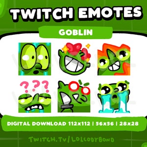 Goblin Doodle Emotes für Twitch Streamer, Discord, Youtube | Sofort Download