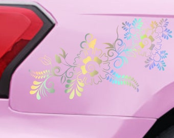 Blumendekoration Autoaufkleber, Autokarosserie Fenster Stoßstange Wasserdicht Vinyl Aufkleber Autozubehör