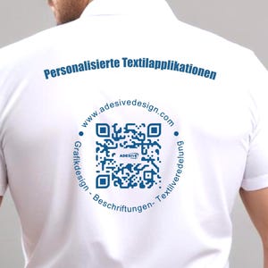 Gepersonaliseerde scanbare QR-code strijkapplicatie voor T-shirts, hoodies en textiel