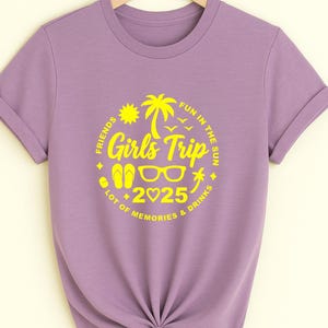 Girls Trip 2025 iron-on transfer – Friends vacation shirt DIY – Summer trip transfer motif – Hen party iron-on transfer