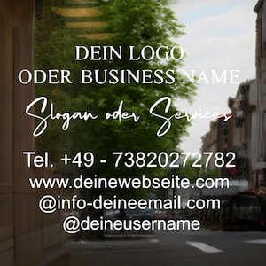 LOGO Vinyl Aufkleber Individuelle Schaufensterbeschilderung- Geschäftstür Sticker- Firmenschild Aufkleber, QR-Code Shop Aufkleber