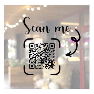 Personalisierter Scan Me QR-Code Aufkleber in viele Farben und Größen