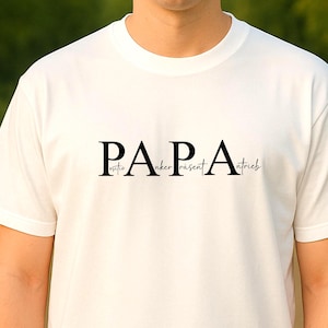 PAPA Iron-on DTF Transfer – Father&#39;s Day Gift Idea DIY – Dad T-Shirt – Gift for Dad