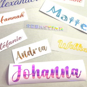 Personalisierte Aufkleber Name oder Schriftzug  - Benutzerdefinierte Wunschtext Vinyl Sticker
