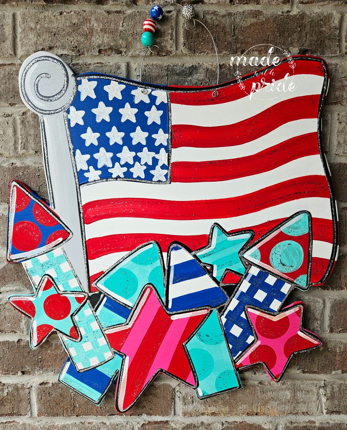 Pre Order Door Hanger 4th of July Door Hanger Patriotic USA Etsy