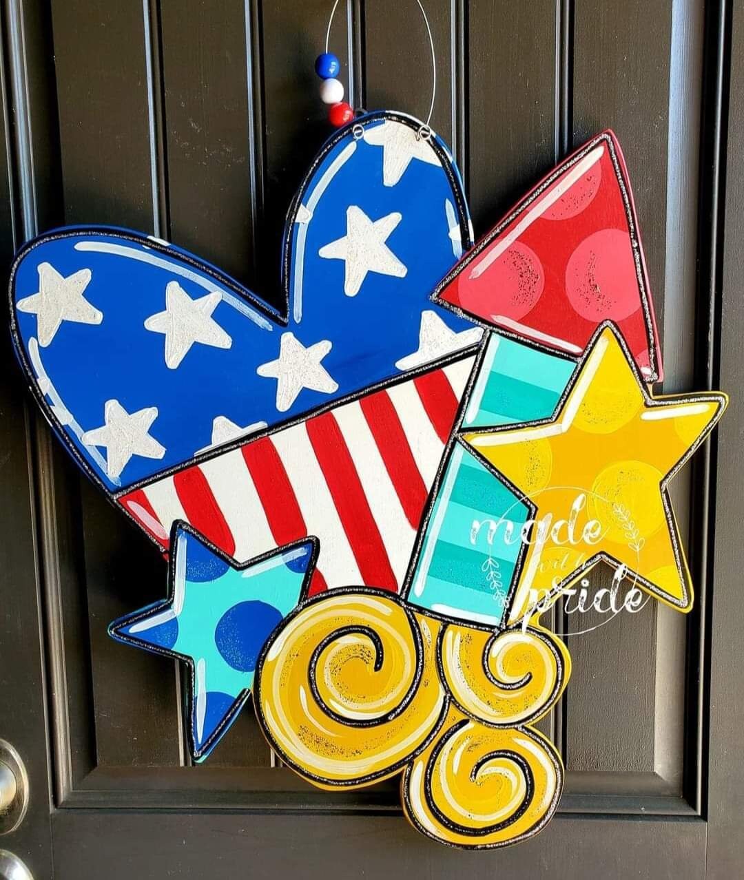 Pre Order Door Hanger 4th of July Door Hanger Patriotic USA Summer