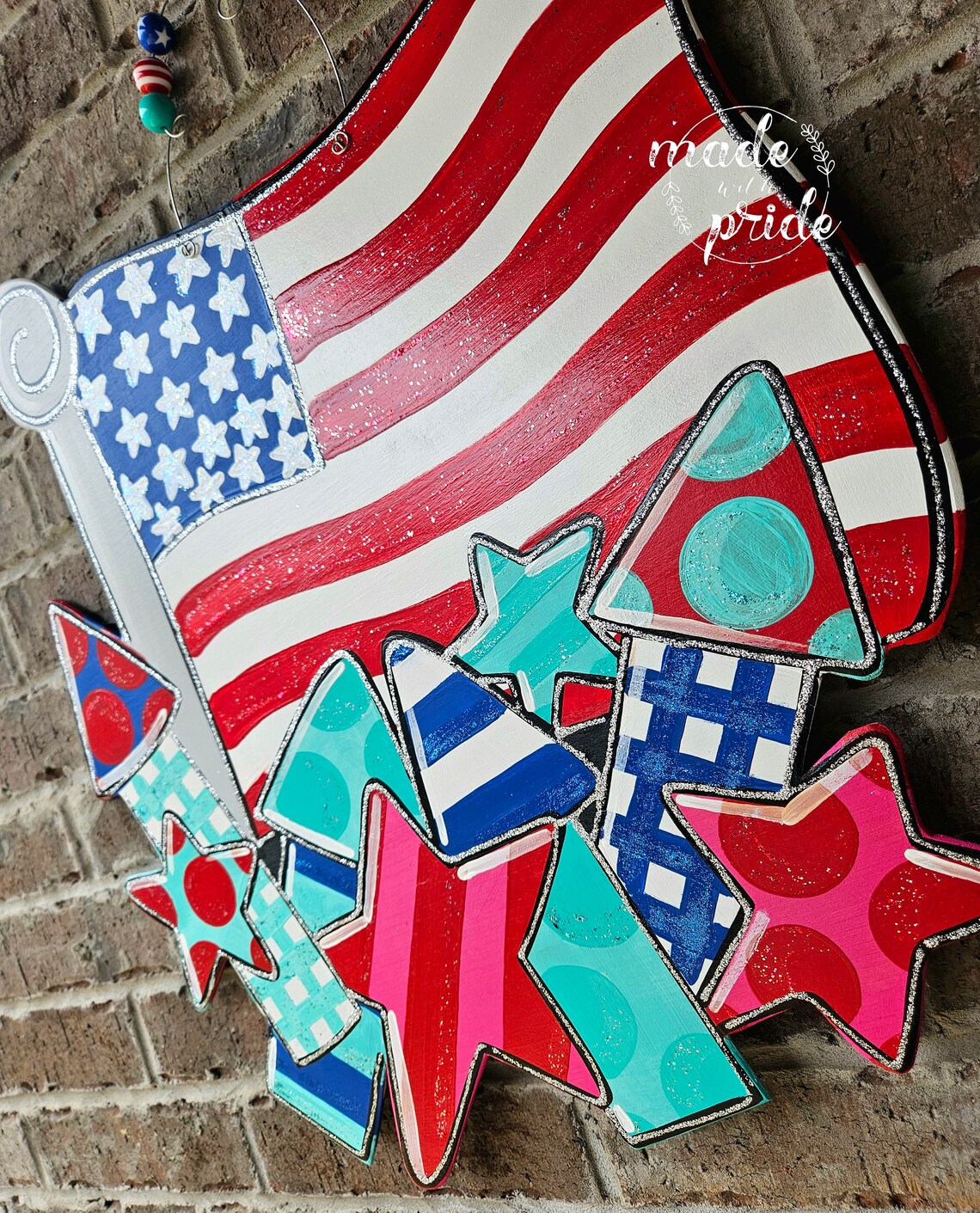 Pre Order Door Hanger 4th of July Door Hanger Patriotic USA Etsy