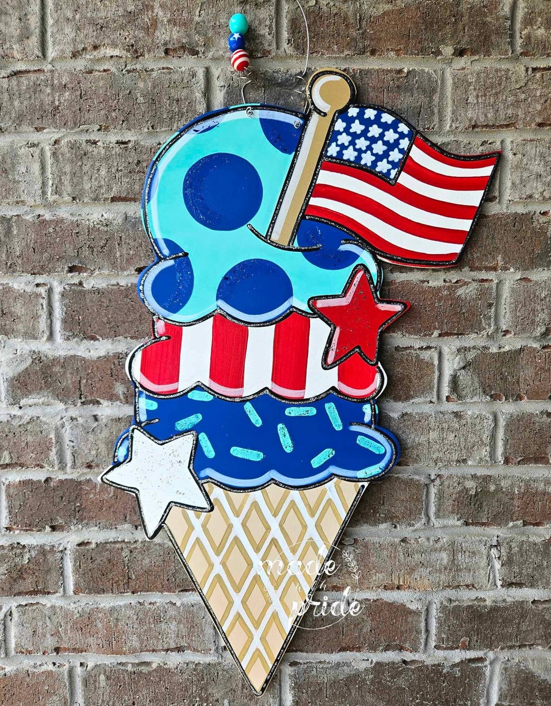 Pre Order Door Hanger 4th of July Door Hanger Patriotic USA Etsy