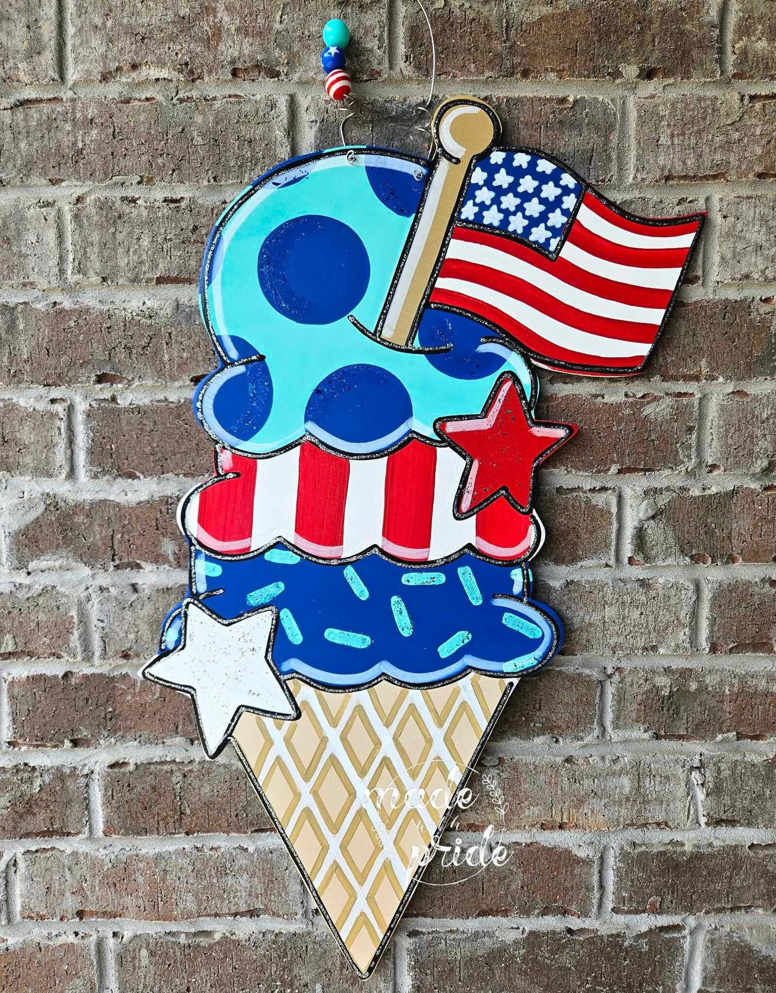Pre Order Door Hanger 4th of July Door Hanger Patriotic USA - Etsy