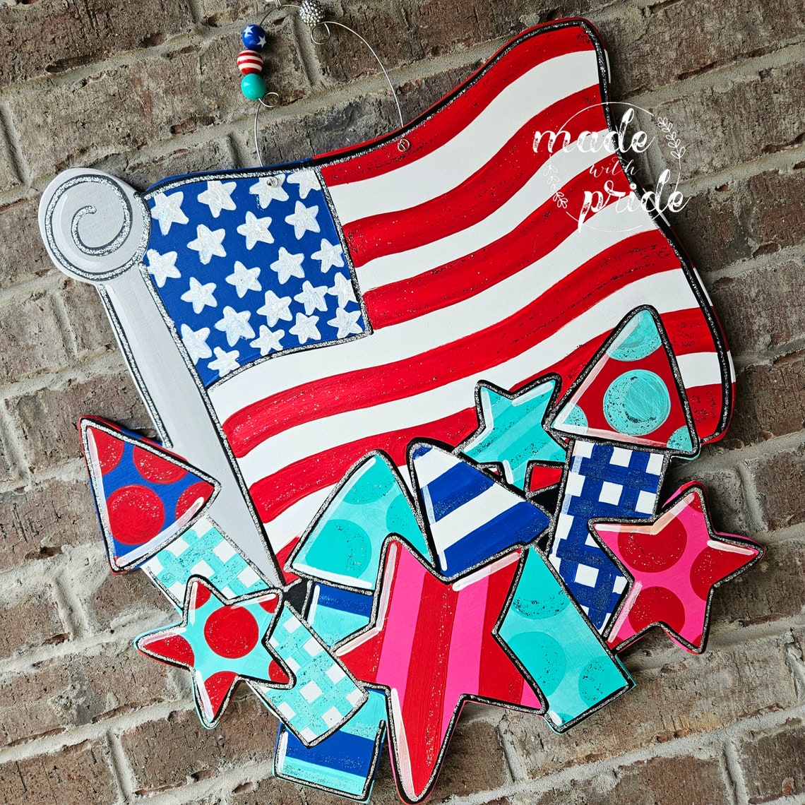 Pre Order Door Hanger 4th of July Door Hanger Patriotic USA Etsy