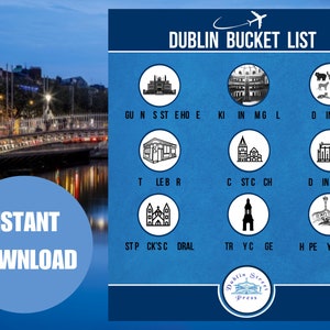 Dinge zu tun in Dublin Bucket List, Dublin Karte, Dublin Print, Dublin To Do Liste, sofortiger Download, Dublin Checkliste, bearbeitbare PDF