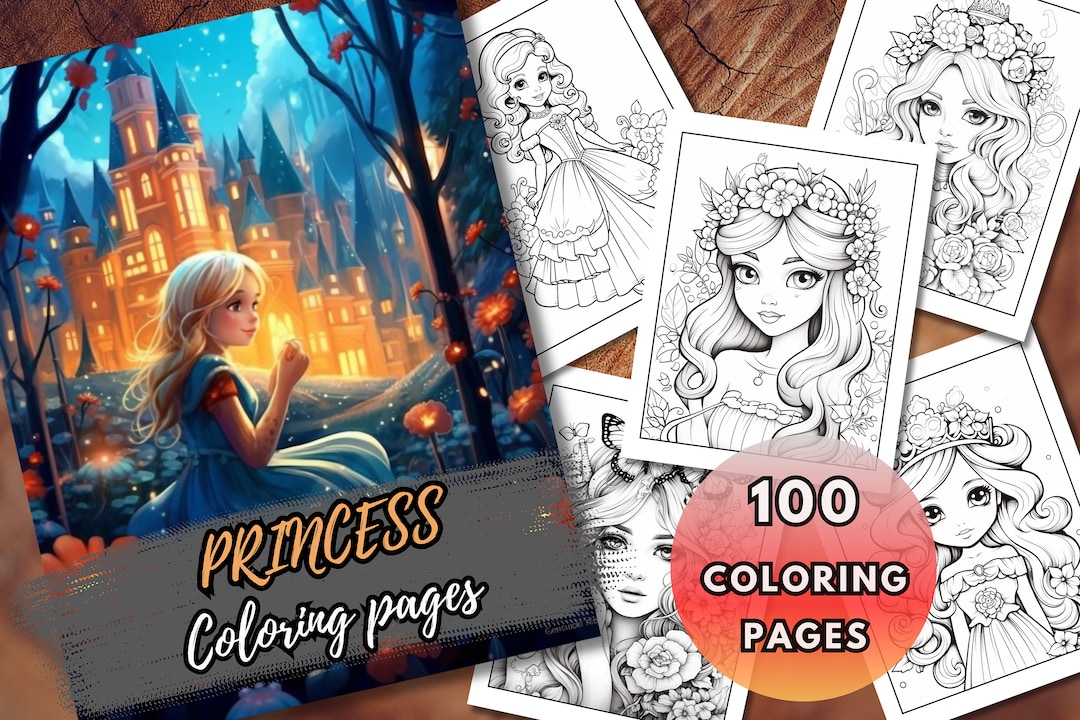 Princess Coloring Pages to Print - Etsy