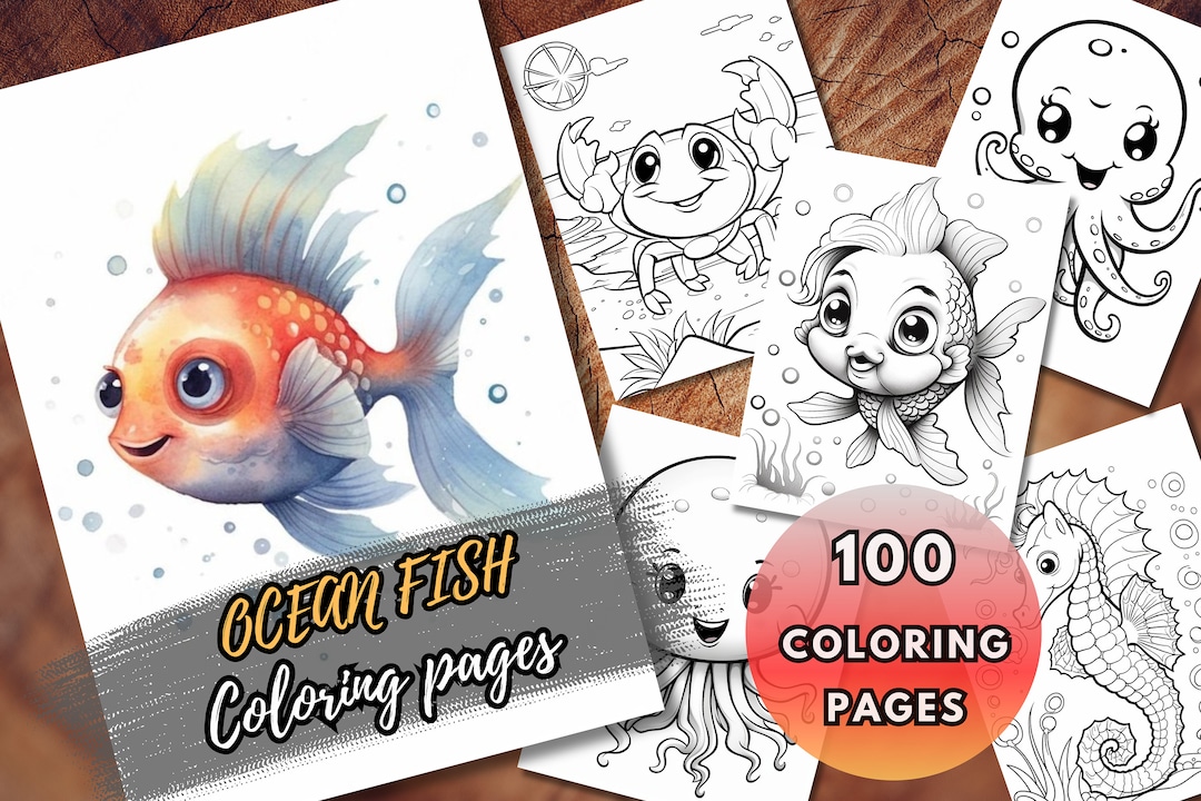 Fish Coloring Book to Print - Etsy