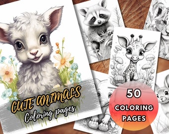 Animals Coloring Book – 50 Fun Designs for Kids & Adults (PDF)