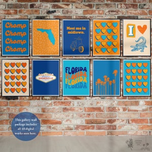 Gainesville College Gallery Wall | College Wall Art Digital Download | Printable Artwork | College Dorm Decor | Wall Decor Digital Download