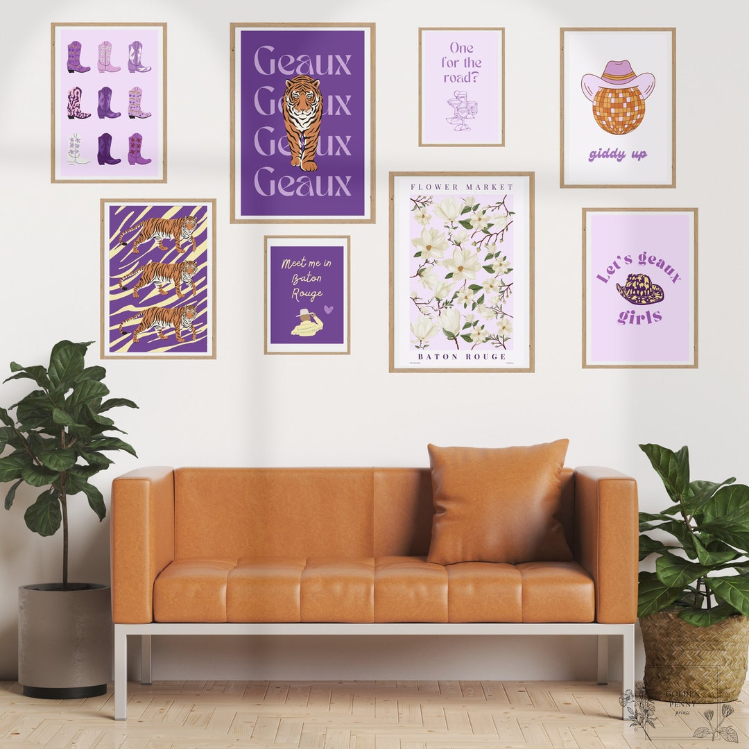 Louisiana Gallery Wall Digital Downloads College Wall Art Preppy Dorm Decor Dorm Gallery Wall