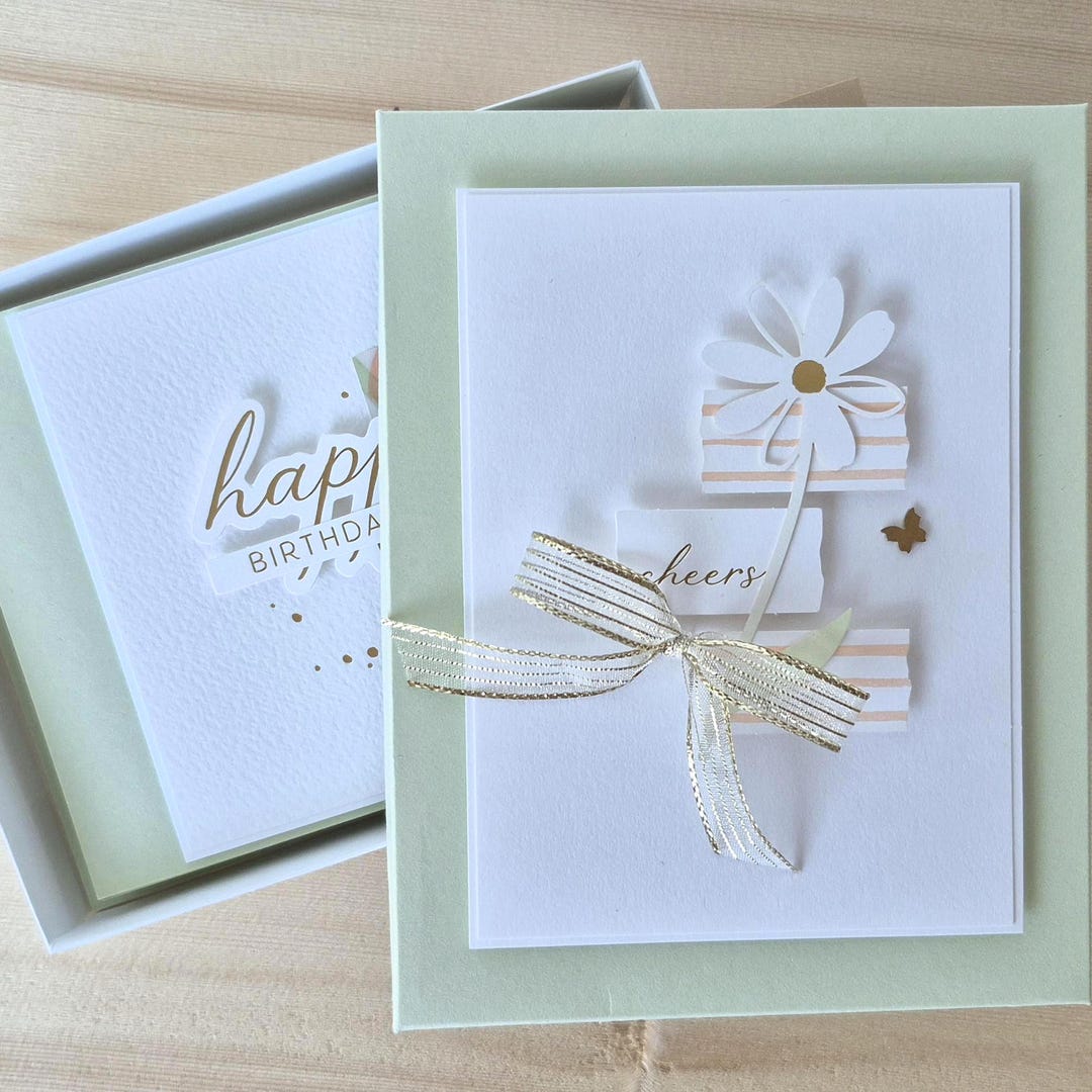 Handmade Card Set Floral Handmade Card Set With Gift Box: Elegant Stationery - Etsy