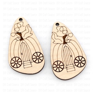 Wood Laser Blank Earrings, Unfinished Pumpkin Earrings are Ready to Paint, Laser Cut Fall Earrings for the DIY Crafter