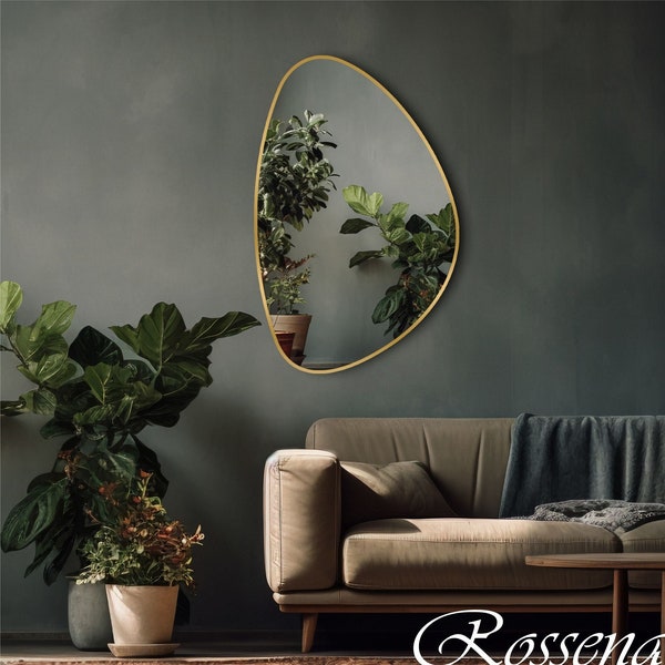 Home Mirror Decor, Wall Mirror Decor, Lagre Wall Mirror, Asymetric Mirror, Bathroom Mirror