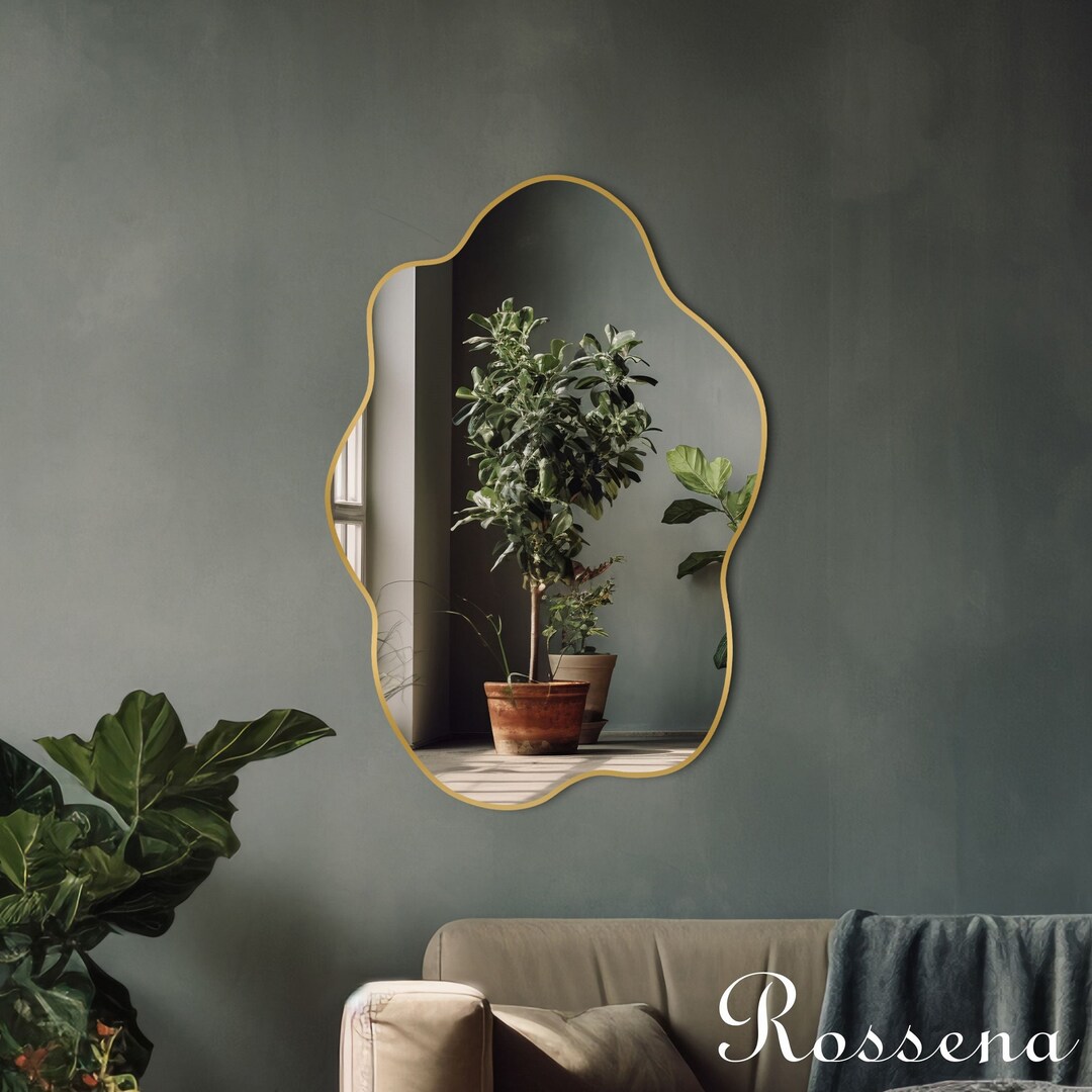 Modern Wall Mirror, Aesthetic Wall Mirror, Asymetric Wall Mirror, Decor ...