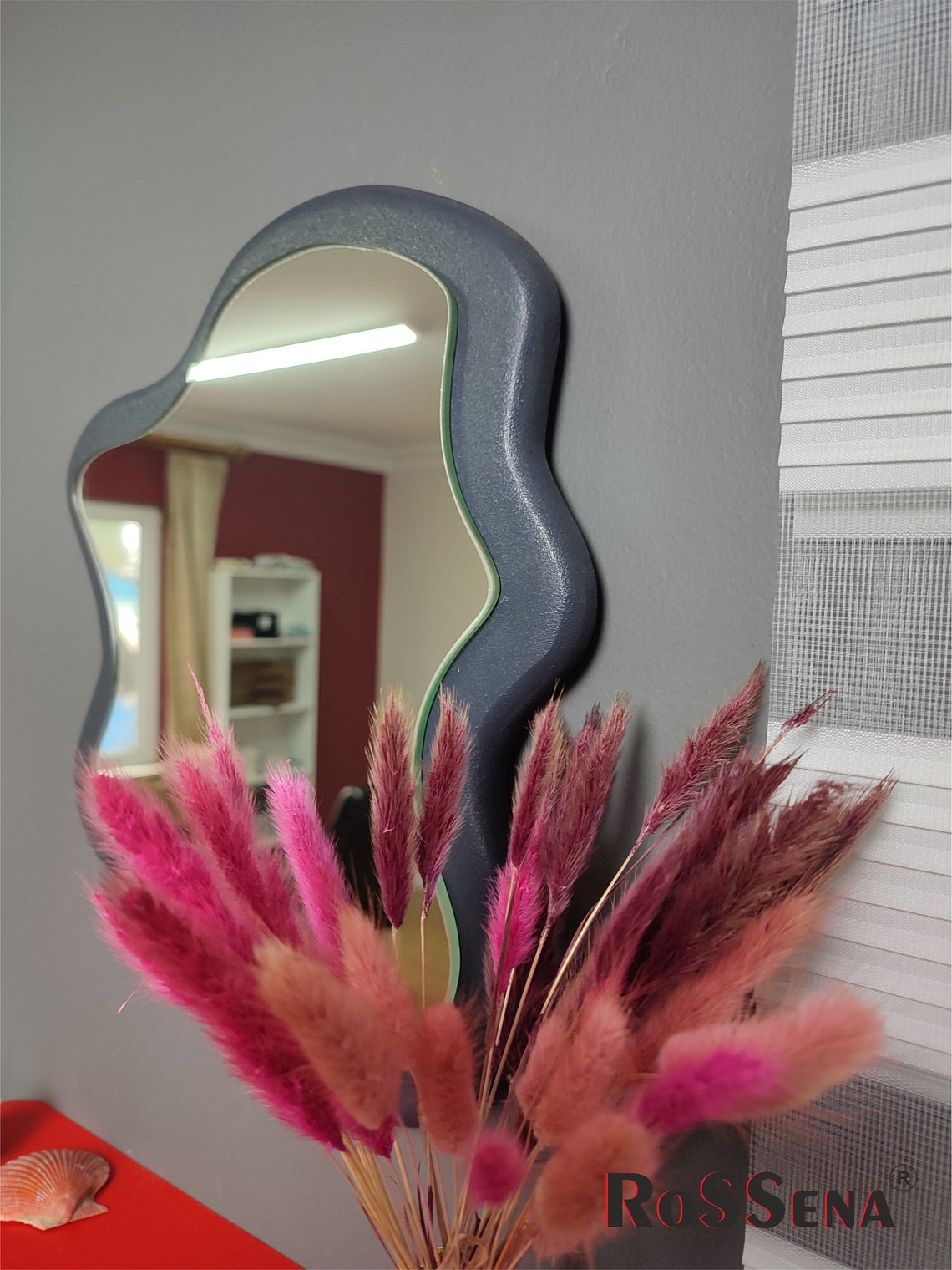 Unique Shelf and Wavy Mirror Daisy Shelf Wall Shelves Etsy