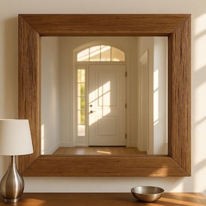 Rustic Home Decor, Rustic Style Distressed Wood Framed Mirror, Handmade Vintage Distressed Wooden Mirror