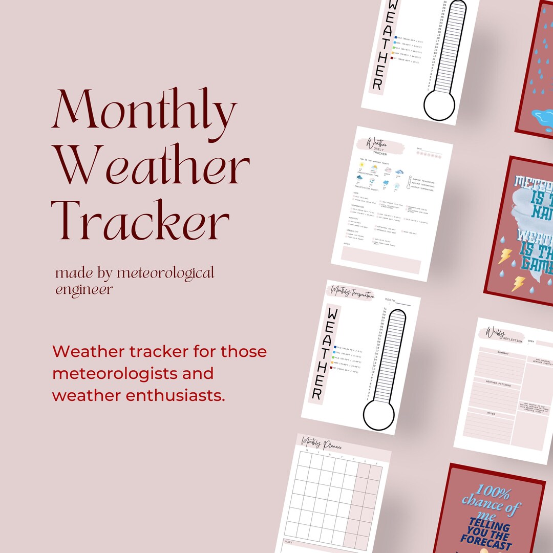 Monthly Weather Tracker: Digital Meteorology Log & Planner (PDF) - Etsy