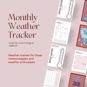 Monatlicher Wetter-Tracker | Digitales Meteorologie Log & Planer PDF | Temperatur Journal für Meteorologen und Wetter-Enthusiasten