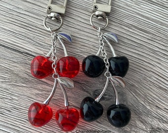 cute cherry bag charm cherry bag charm red/red or/or black/black silver/silver y2k