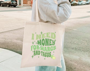 Need money For Margs and Tacos Tote Bag | Bachelorette Party, Beach Bachelorette,  Bridesmaid Beach Bag, Gift For Best Friend Female