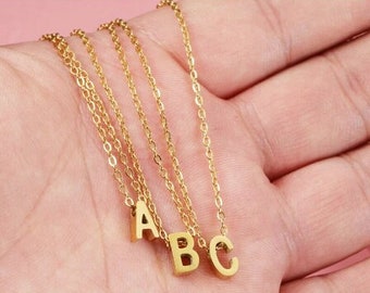 Initial Necklace, Letter Necklace, Gold Necklace, Personalized Name Necklace, Wife Gifts ,Gifts For Mom, Moms Gift, Birthday Gift for her,