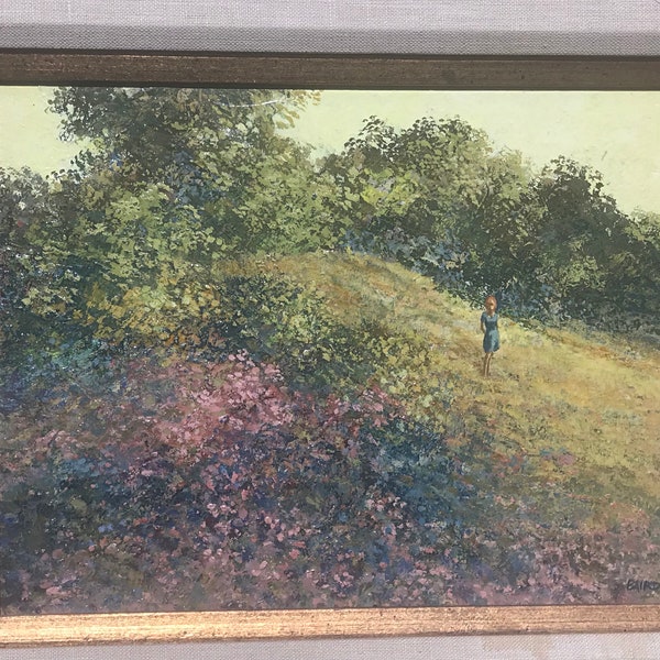 Vintage California landscape oil painting by Warner Baird - 1969 “Summer Day”