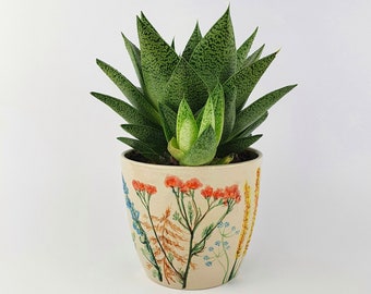 Handgemachter Keramik-Übertopf • Keramik-Tisch-Blumentopf • Steinzeug-Sukkulenten-Übertopf • Weihnachts-Dekoration • Outdoor-Vase für Blumen
