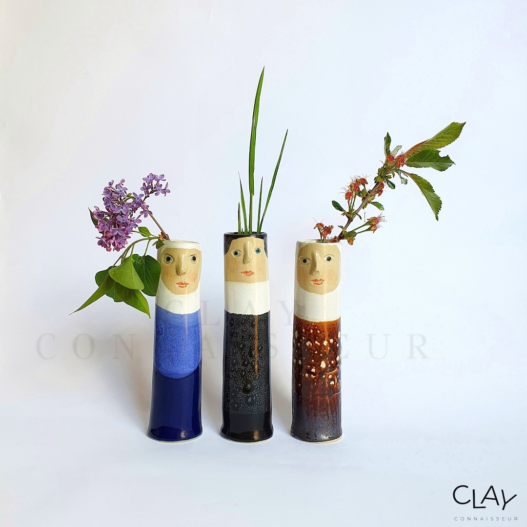 Siblings Family Ceramic Bud Vases • Pottery Vases for Flower • Handmade ...