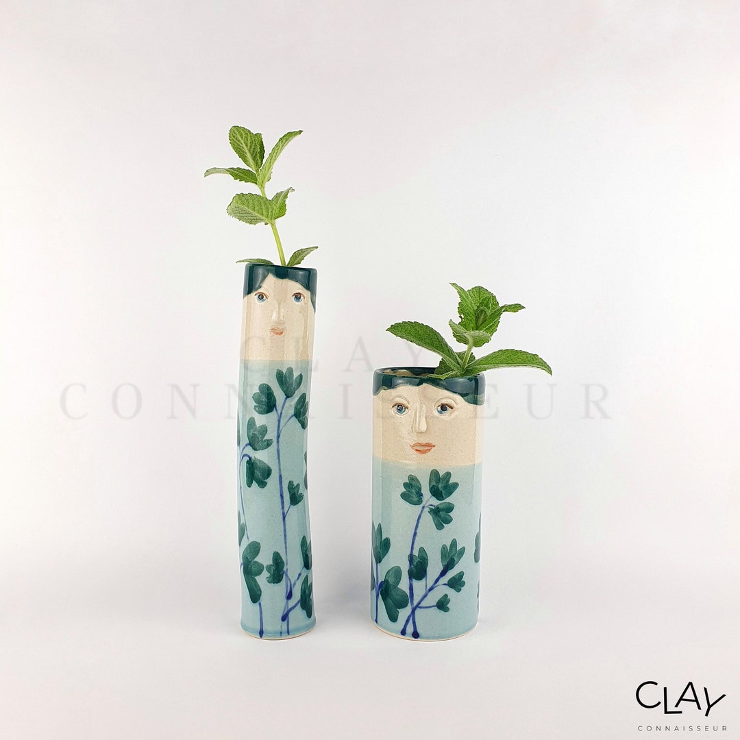 Floral Family Ceramic Bud Vases Pottery Vases for Dried Flowers